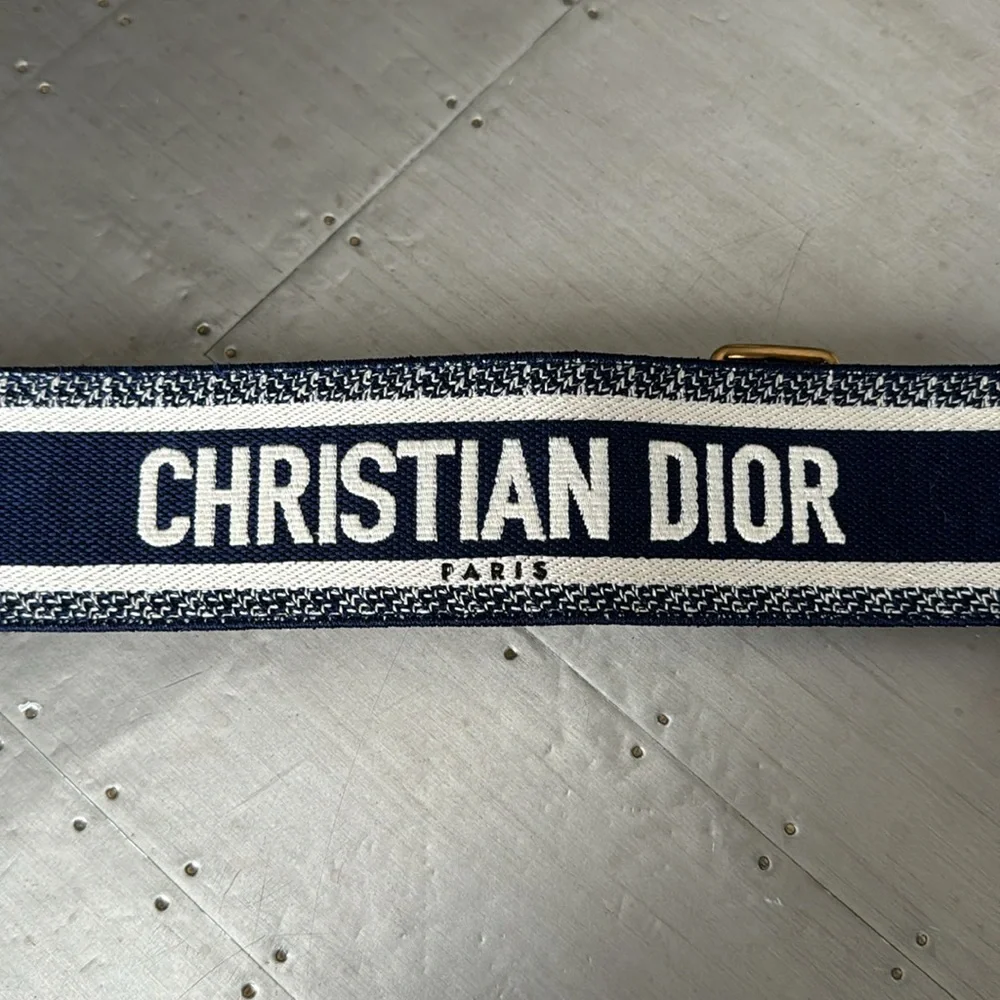 Christian Dior logo belt blue white with bag and box size 75 - Picture 2 of 8